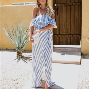 NWOT! VICI Striped eclipse maxi dress